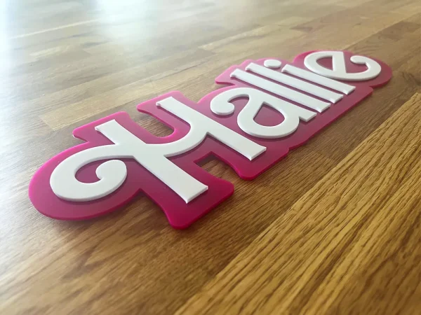 Personalised Barbie Style Acrylic Name