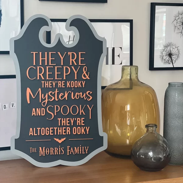Personalised Halloween Sign - Addams Family Inspired
