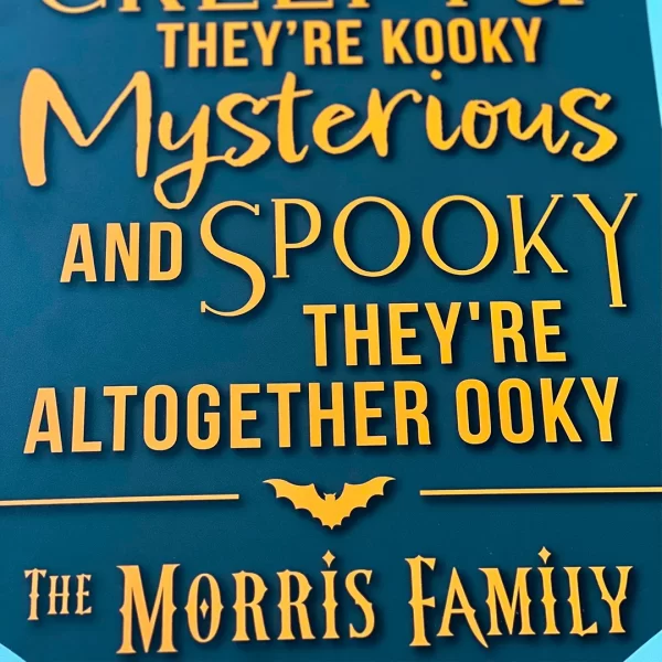 Personalised Halloween Sign - Addams Family Inspired