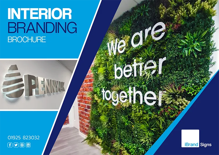Interior signage brochure