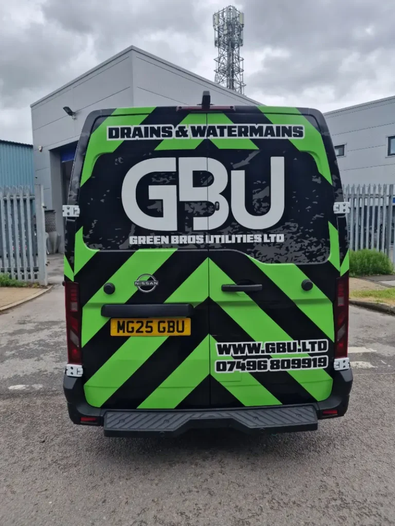 Back of Van Graphic for GBU in Warrington