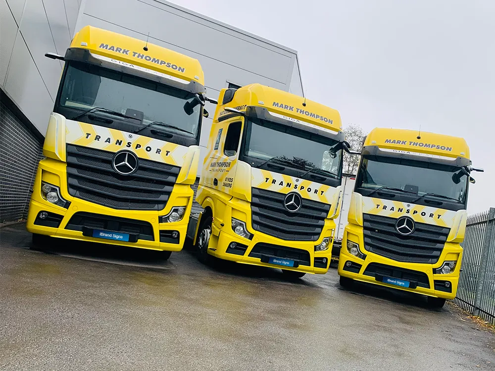 Just 3 of the huge fleet for Mark Thompson Transport. Fully wrapped by the iBrand team here in Warrington
