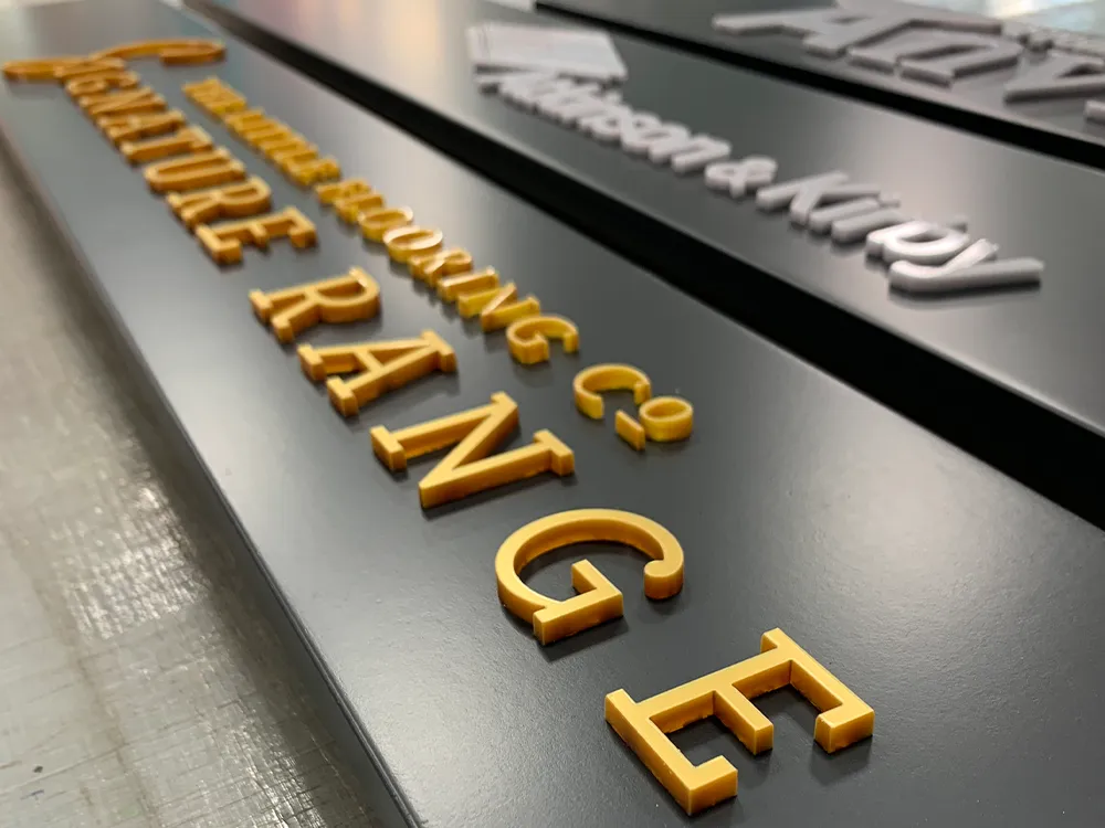 Built-up acrylic lettering on aluminium trays for Signature Living, Warrington
